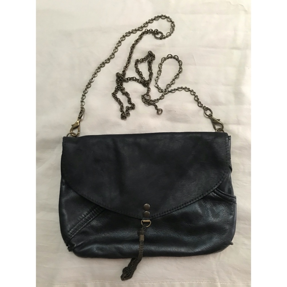 Soft black leather purse made & purchased in Paris